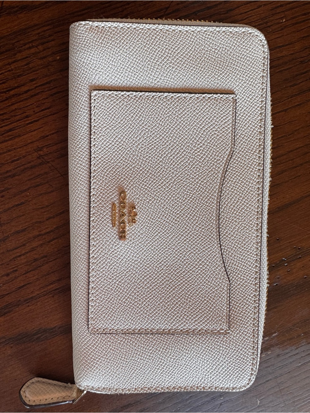 Coach white leather wallet